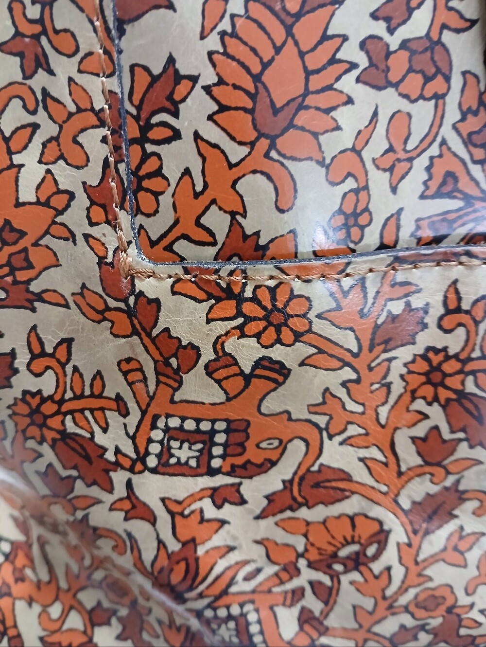 Patrica Nash Poppy Leather Boho India Print Shoulder Bad with Dustbag - Picture 6 of 16